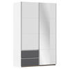 SCHWEBETÜRENSCHRANK in Grau, Weiss  - Weiss/Alufarben, Modern, Holzwerkstoff (131/210/59cm) - Rauch Möbel