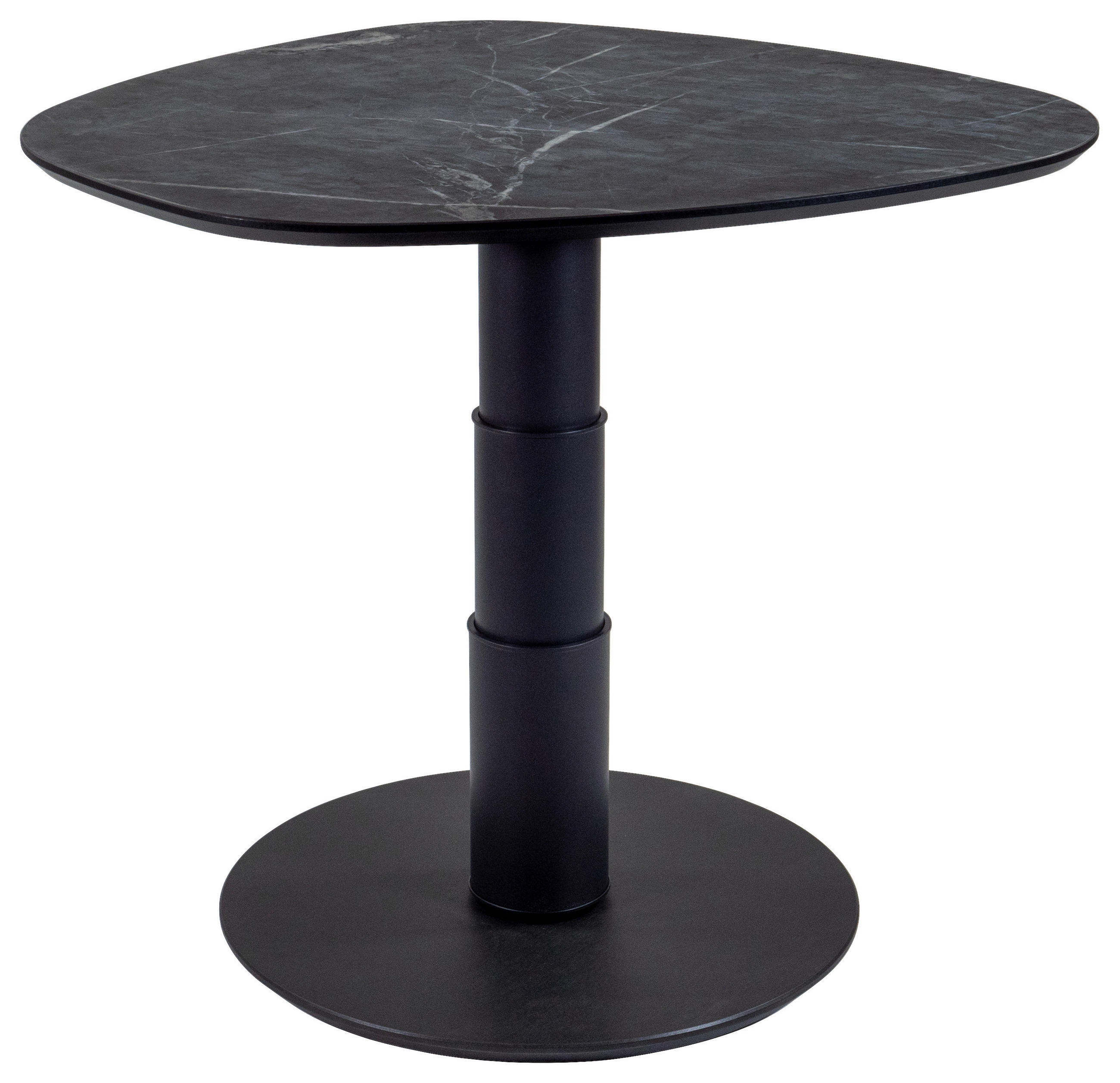 Thumbnail - Venda Couchtisch, Anthrazit, Dunkelgrau, Metall, Holzwerkstoff, Marmoroptik, Freiform, Säule, Bodenplatte, 80x39-76x80 c...