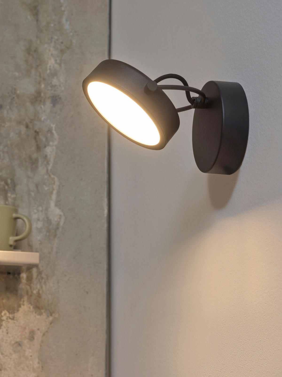 LED-WANDLEUCHTE 15/18/12,5 cm   - Schwarz, Design, Kunststoff/Metall (15/18/12,5cm) - Osram