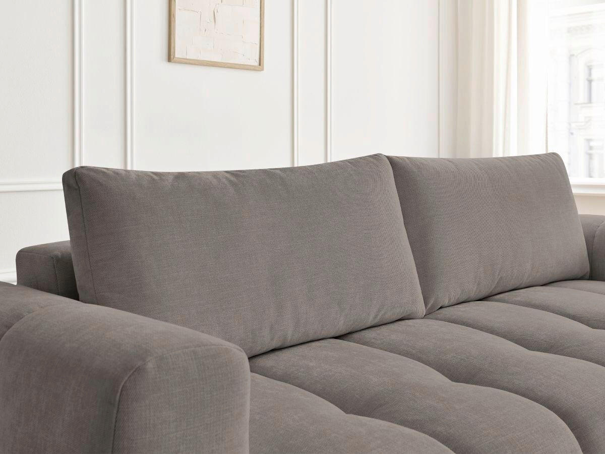 SCHLAFSOFA FUJI Leinenoptik Taupe  inkl.  - Taupe/Schwarz, MODERN, Kunststoff/Textil (251/113/88cm)