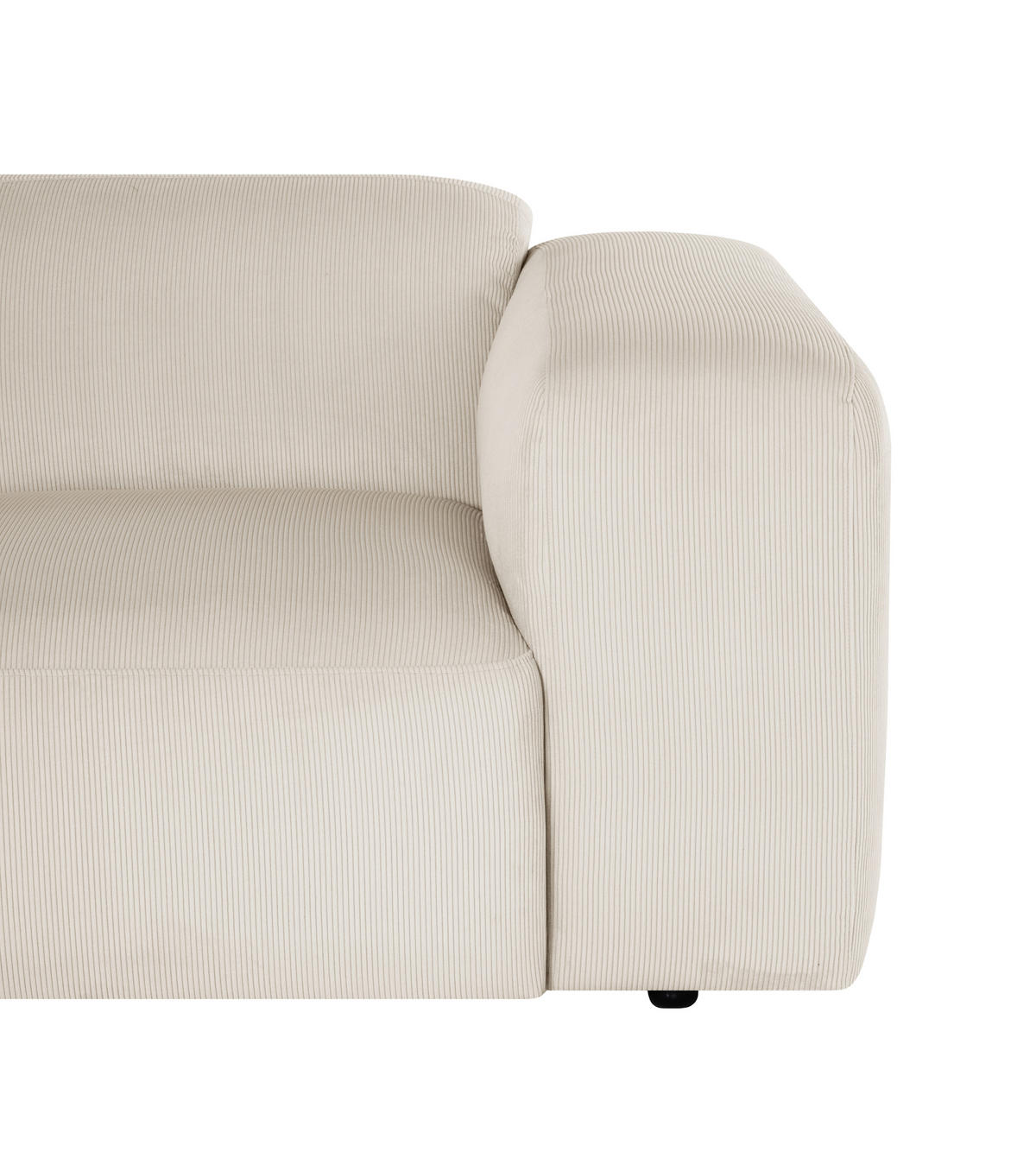 ECKSOFA HANNAH Creme Cord  - Creme/Schwarz, Design, Kunststoff/Textil (200/304cm) - MID.YOU