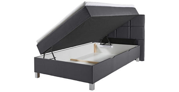 BOXBETT 120/200 cm in Dunkelgrau - Dunkelgrau/Alufarben, KONVENTIONELL, Kunststoff/Textil (120/200cm) - Carryhome