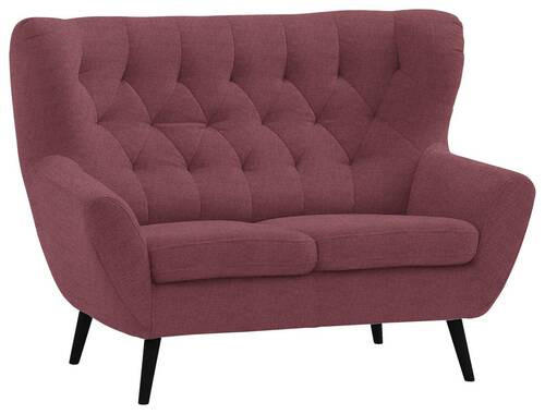 2-SITZER-SOFA in Mikrofaser Weinrot  - Weinrot/Schwarz, Design, Holz/Textil (137/101/95cm) - Stylife