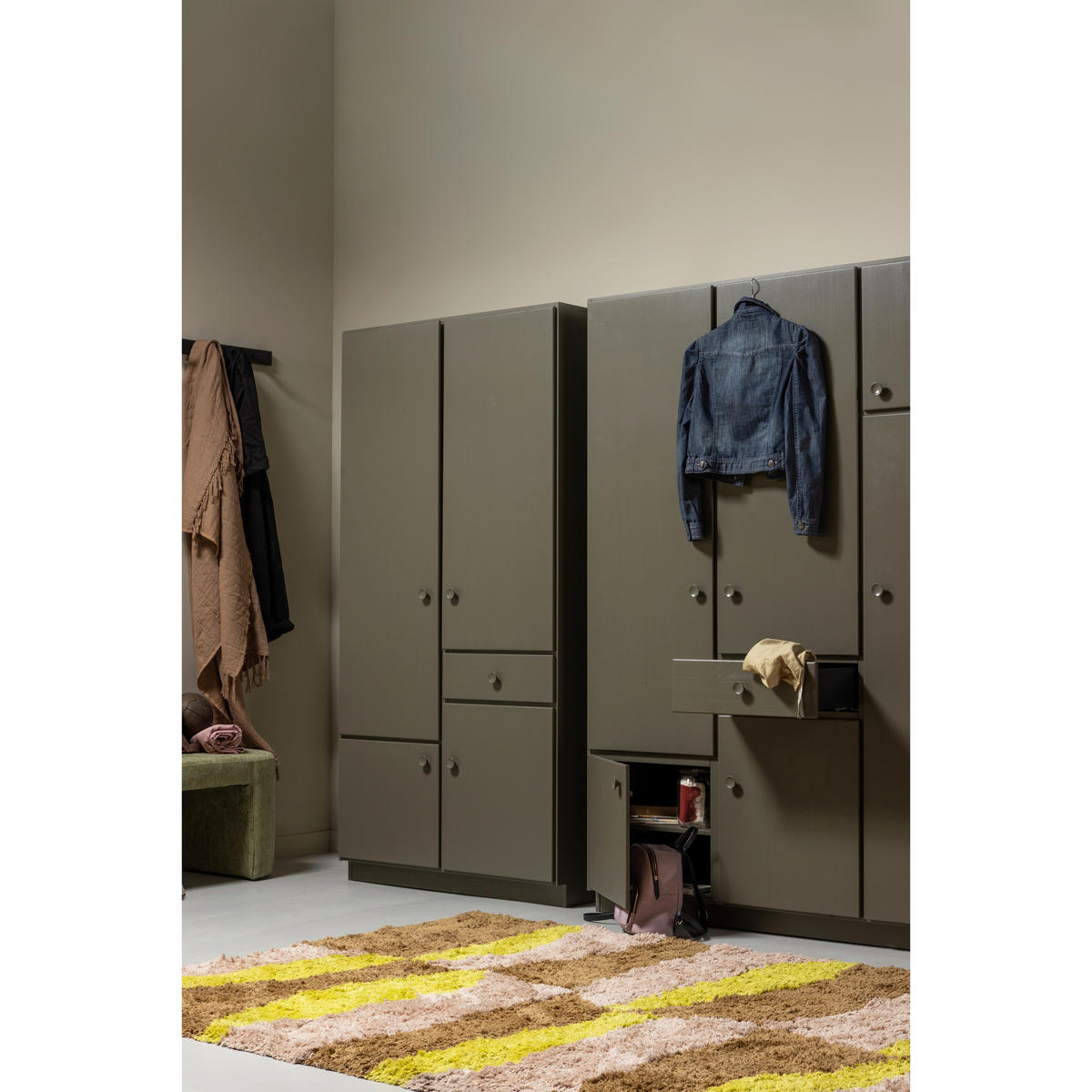 GARDEROBENSCHRANK Alfie  in 107/210/60 cm  - Waldgrün, Design, Holz (107/210/60cm) - Livetastic
