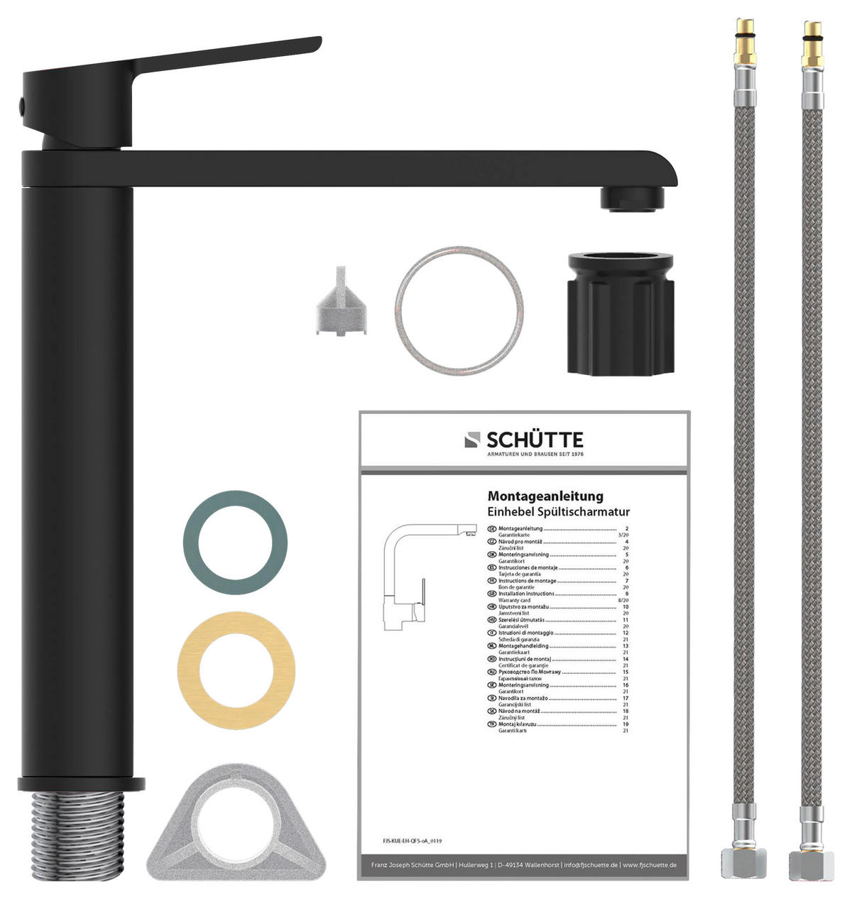 WASCHTISCHARMATUR 4,8/28,2/24,7 cm  - Schwarz, Basics, Metall (4,8/28,2/24,7cm) - Xora