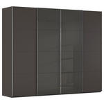 SCHWEBETÜRENSCHRANK 271/223/68 cm 4-türig Graphitfarben, Schwarz  - Chromfarben/Graphitfarben, KONVENTIONELL, Glas/Holzwerkstoff (271/223/68cm) - Novel