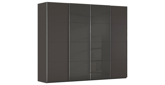 SCHWEBETÜRENSCHRANK 271/223/68 cm 4-türig Graphitfarben, Schwarz - Chromfarben/Graphitfarben, KONVENTIONELL, Glas/Holzwerkstoff (271/223/68cm) - Novel
