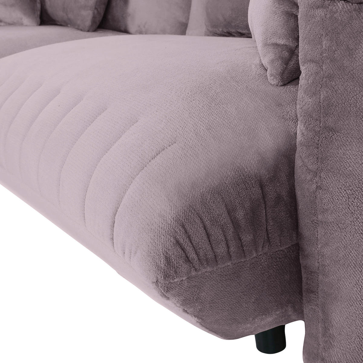 HÖRNSOFFA i plysch grå  - svart/grå, Klassisk, textil/plast (170/270cm) - MID.YOU