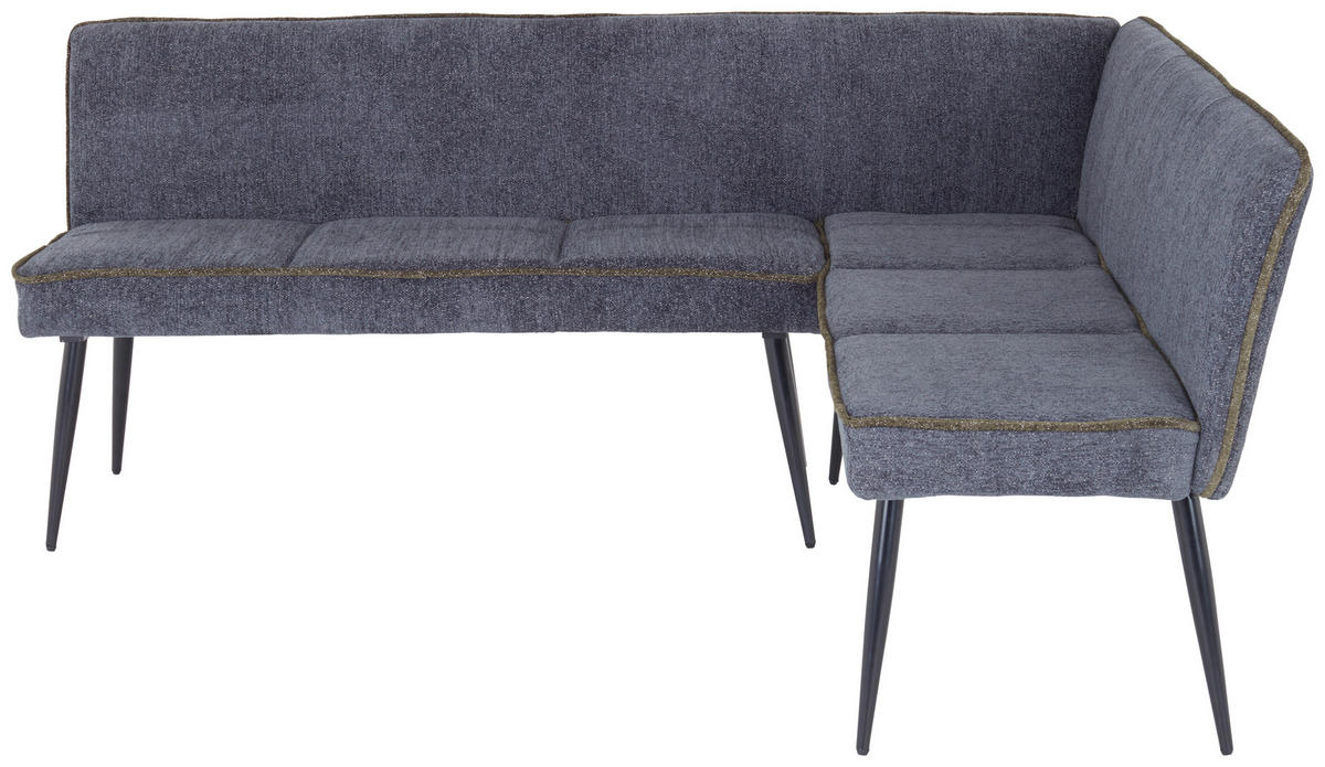 BANC D'ANGLE in Metall, Textil Grün, Hellgrau  - Hellgrau/Schwarz, Modern, Textil/Metall (194/154cm) - MID.YOU