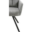 ARMLEHNSTUHL  Sitzfläche 360° drehbar, inklusive Armlehnen Chenille  - Schwarz/Grau, Design, Textil/Metall (60,5/92/67cm) - Carryhome