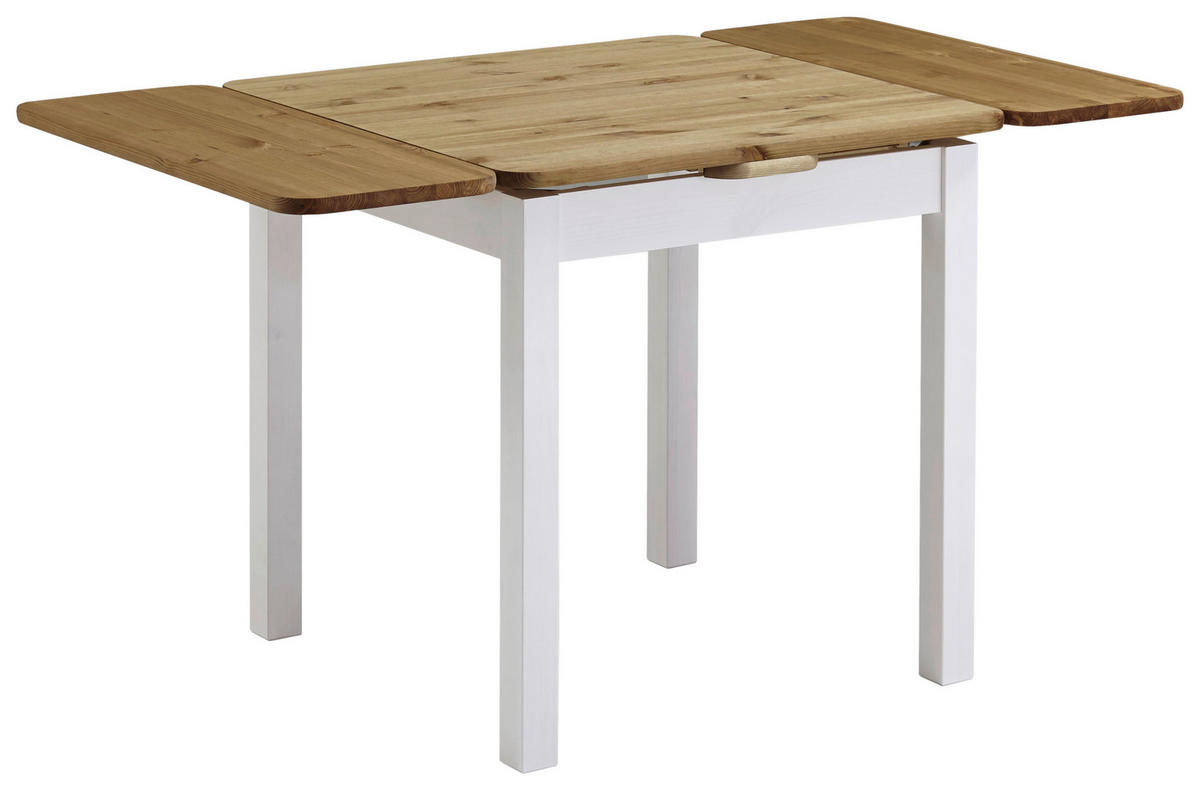 ESSTISCH in Holz 77-127/77/74 cm  - Laugenfarbig/Weiß, ROMANTIK / LANDHAUS, Holz (77-127/77/74cm) - Boxxx