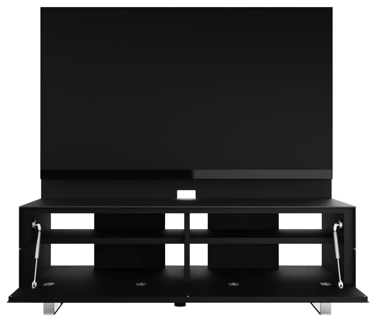 TV-ELEMENT - Chromfarben/Schwarz, MODERN, Glas/Holzwerkstoff (125,5/53,5/57cm) - Musterring