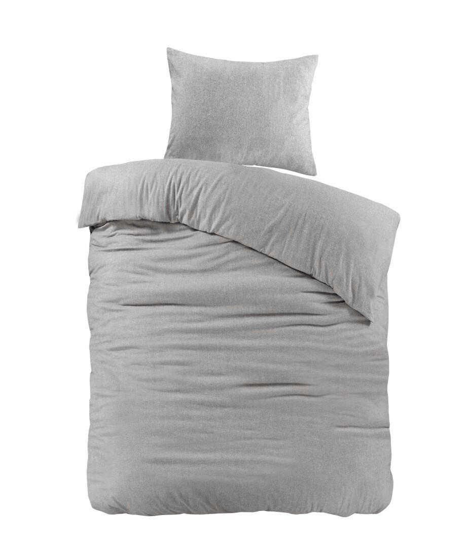 BETTWÄSCHE Flanell  - Hellgrau, Basics, Textil (135/200cm)