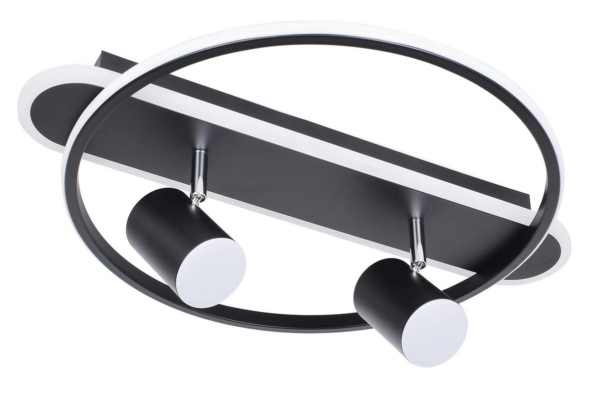 LED MENNYEZETI LÁMPA - fekete, Trend, műanyag/fém (40/50/17cm) - Novel