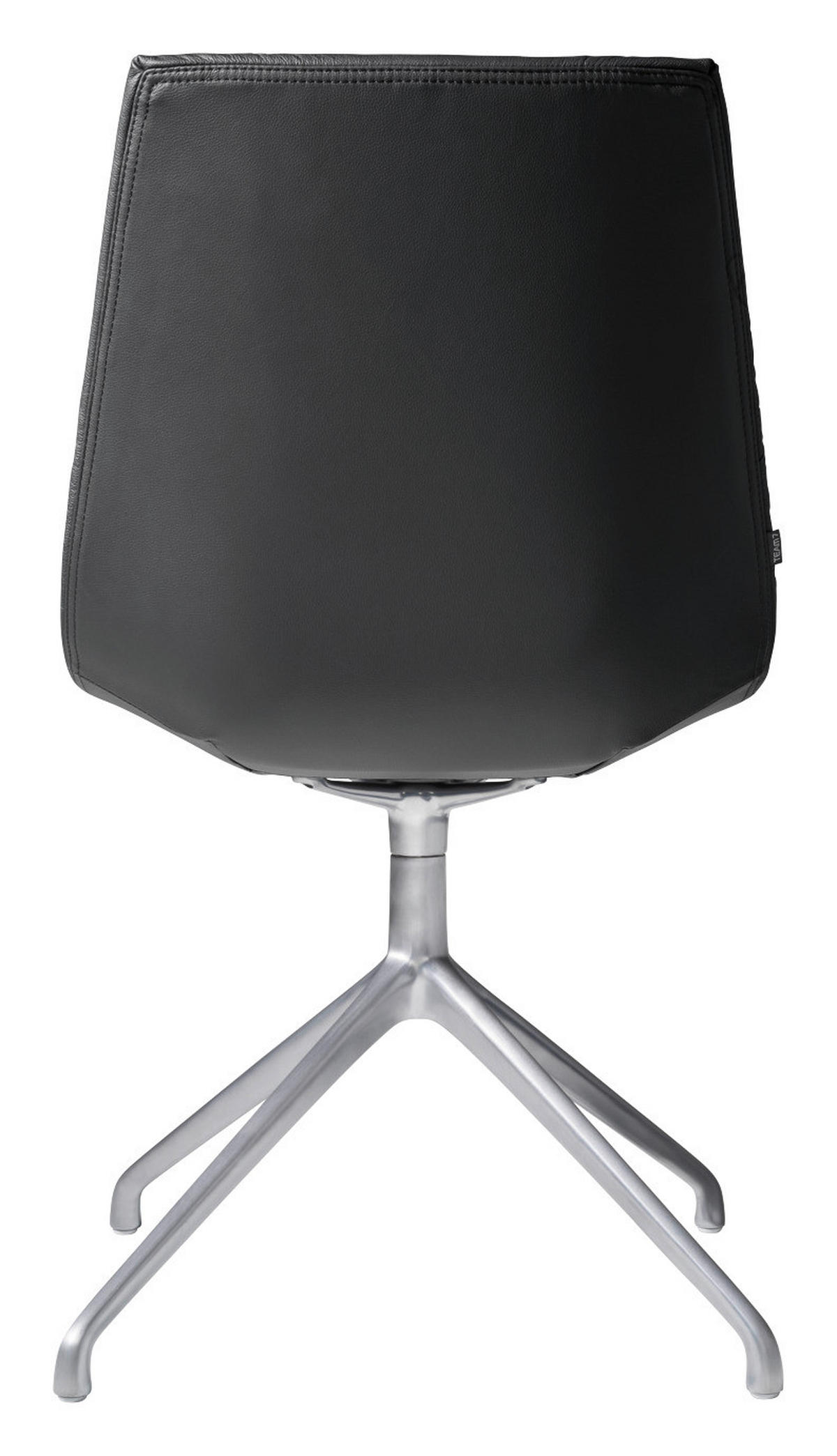 STUHL  in Aluminium Echtleder Metall, Leder  - Schwarz/Alufarben, Design, Leder/Metall (48/87/62cm) - Team 7