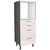 GERÄTEUMBAUSCHRANK 60/168/58 cm  in Weiß  - Schieferfarben/Edelstahlfarben, MODERN, Holzwerkstoff/Metall (60/168/58cm) - Nobilia