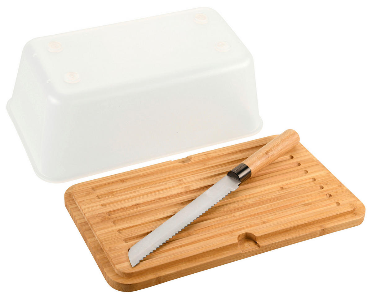 BROTBOX  - Hellbraun/Transparent, Basics, Holz/Kunststoff (34,8/20/15,5cm) - Kesper