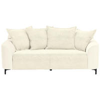 2,5-SITZER  in Cord, Velours Creme  - Creme/Schwarz, KONVENTIONELL, Textil/Metall (200/84/99cm) - Carryhome