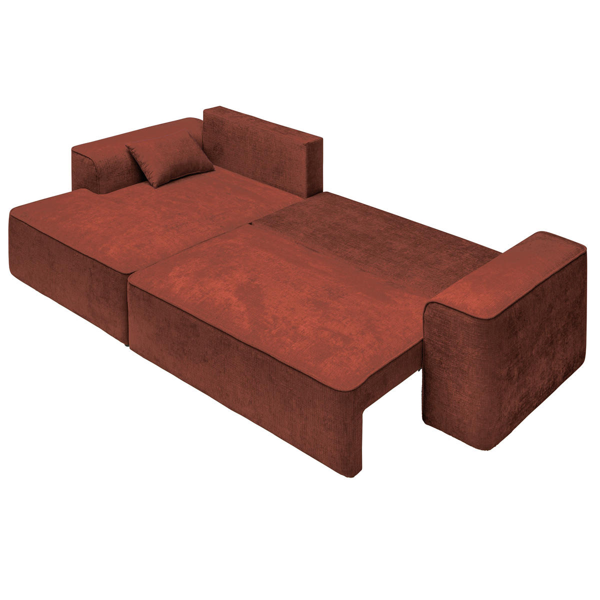 ECKSOFA in Plüsch Rostfarben  - Rostfarben/Blaugrau, Design, Kunststoff/Textil (152/288cm) - Xora