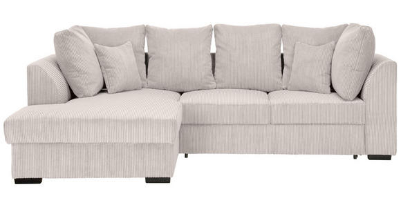 ECKSOFA in Cord Beige - Beige/Schwarz, Design, Kunststoff/Textil (174/259cm) - Cantus