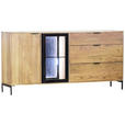 SIDEBOARD 175/85/40 cm  - Schwarz/Akaziefarben, LIFESTYLE, Glas/Holz (175/85/40cm) - Landscape