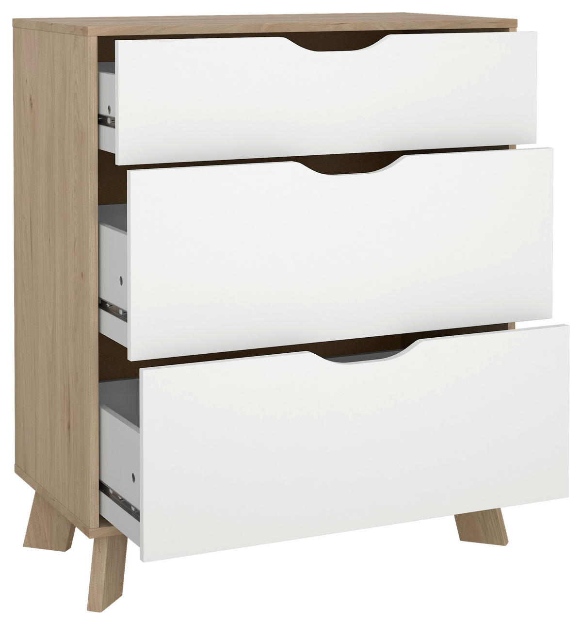 KOMMODE  in 78,7/92,2/39,8 cm  - Eichefarben/Weiß, MODERN, Holzwerkstoff (78,7/92,2/39,8cm) - MID.YOU