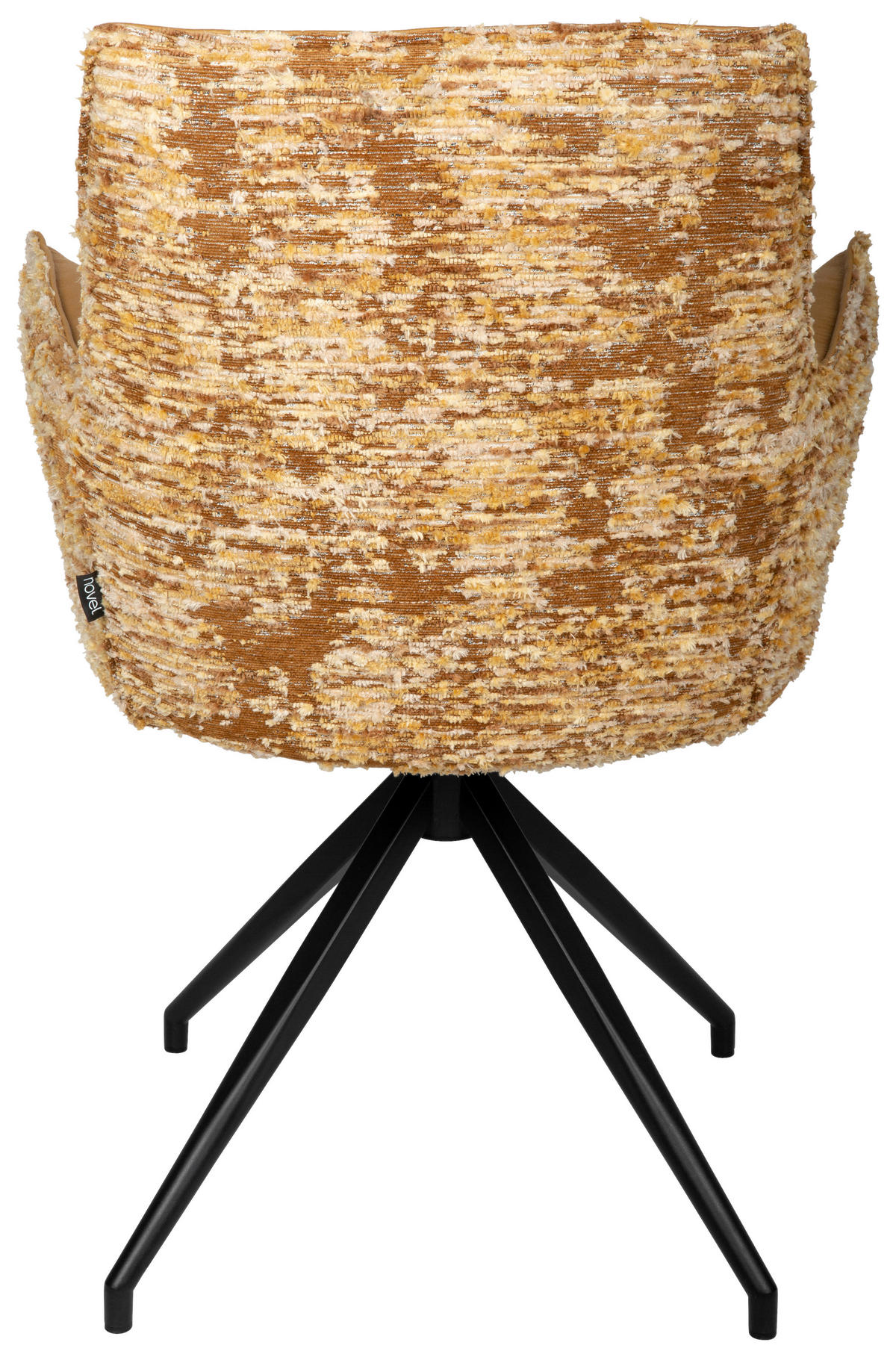 ARMLEHNSTUHL  in Eisen Jacquard, Mikrofaser  - Cognac/Schwarz, Design, Textil/Metall (59/89,5/63cm) - Novel