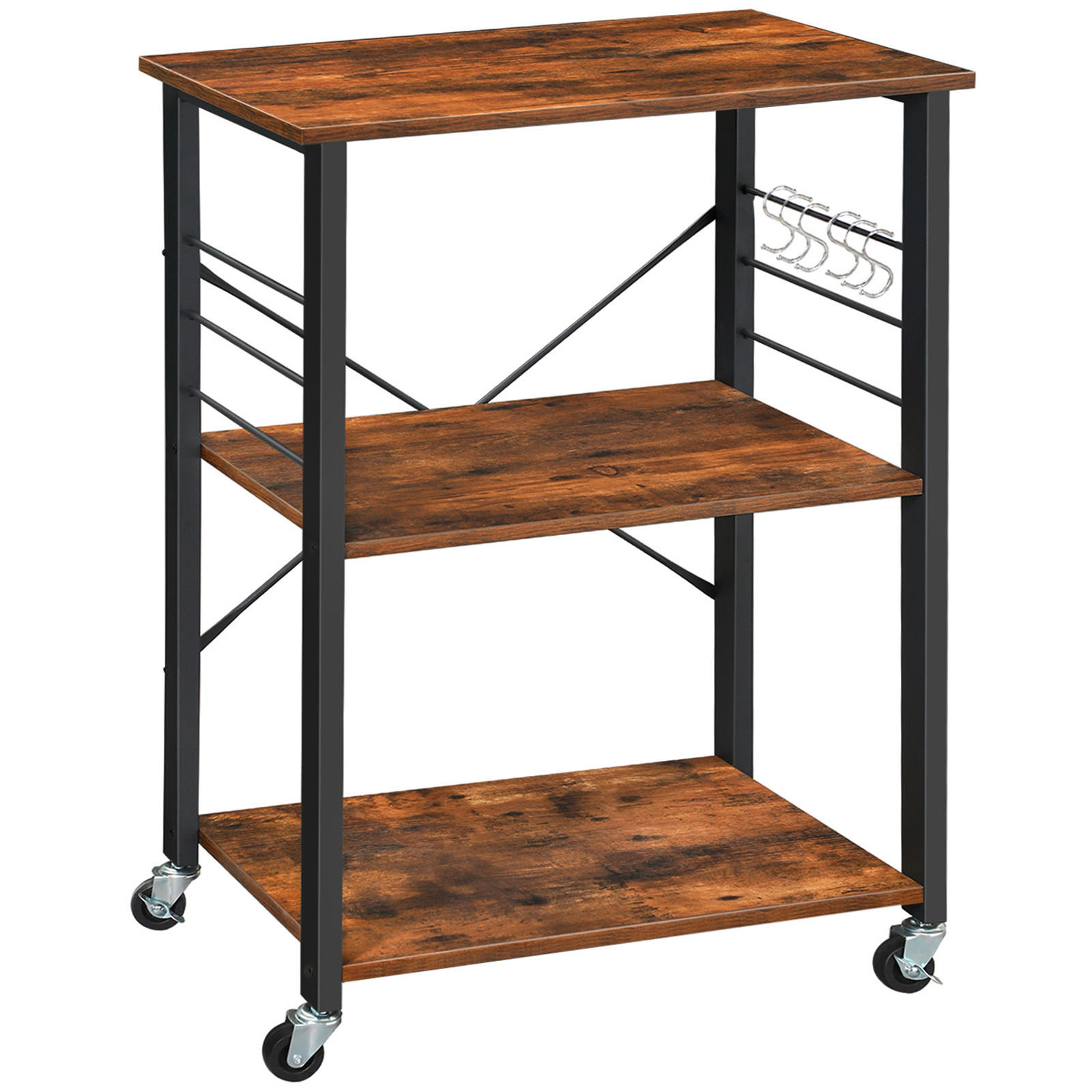SERVIERWAGEN Braun, Schwarz  - Schwarz/Braun, Trend, Holzwerkstoff/Metall (60/84/40cm) - MID.YOU