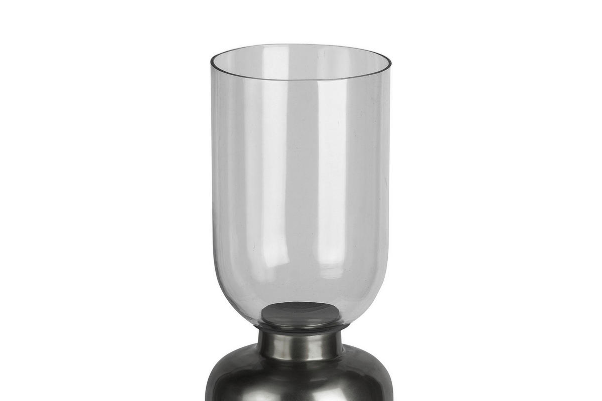 KERZENHALTER - Schwarz, Trend, Glas/Stein (19/63.5/63.5cm) - Kayoom