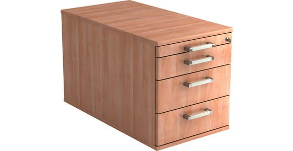 ROLLCONTAINER 42,8/51,2/80 cm  - Chromfarben/Nussbaumfarben, KONVENTIONELL, Holzwerkstoff/Kunststoff (42,8/51,2/80cm) - Venda