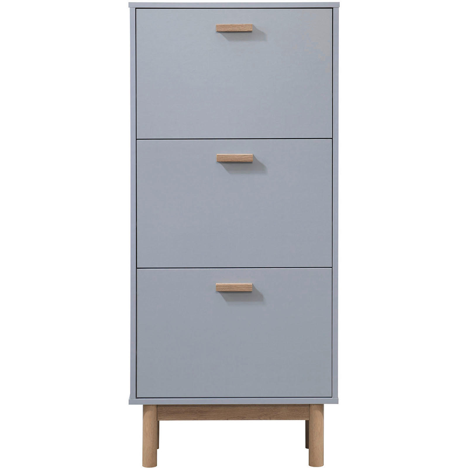 SCHUHKIPPER foliert Grau, Eichefarben  - Eichefarben/Grau, Design, Holzwerkstoff (58/131/25cm) - MID.YOU