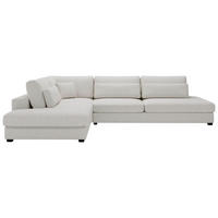 ECKSOFA in Bouclé, Plüsch Beige  - Beige/Schwarz, Design, Kunststoff/Textil (244/332cm) - Livetastic