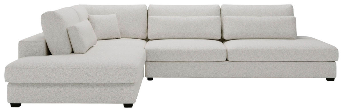ECKSOFA in Bouclé, Plüsch Beige  - Beige/Schwarz, Design, Kunststoff/Textil (244/332cm) - Livetastic