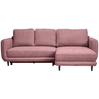 ECKSOFA in Struktur Altrosa  - Schwarz/Altrosa, Konventionell, Holz/Textil (247/170cm) - Carryhome