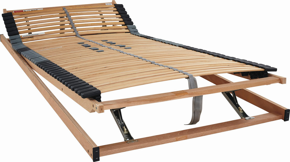 LATTENROST 90/200 cm Kopfteil, Fußteil, Mittelzone verstellbar, Buche  - Buchefarben, Basics, Holz (90/200cm)