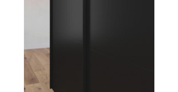 SCHWEBETÜRENSCHRANK 271/223/68 cm 3-türig Schwarz - Schwarz, KONVENTIONELL, Glas/Holzwerkstoff (271/223/68cm) - Novel