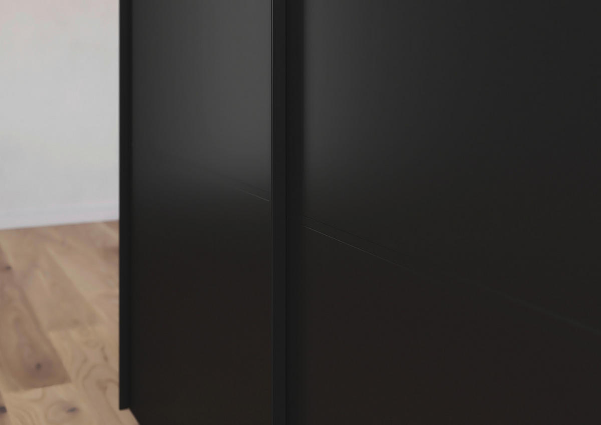 SCHWEBETÜRENSCHRANK  in Schwarz  - Schwarz, KONVENTIONELL, Glas/Holzwerkstoff (271/223/68cm) - Novel
