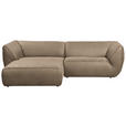 ECKSOFA in Lederlook Beige  - Beige/Schwarz, KONVENTIONELL, Kunststoff/Textil (175/278cm) - Carryhome