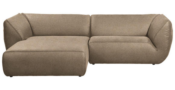 ECKSOFA in Lederlook Beige  - Beige/Schwarz, KONVENTIONELL, Kunststoff/Textil (175/278cm) - Carryhome