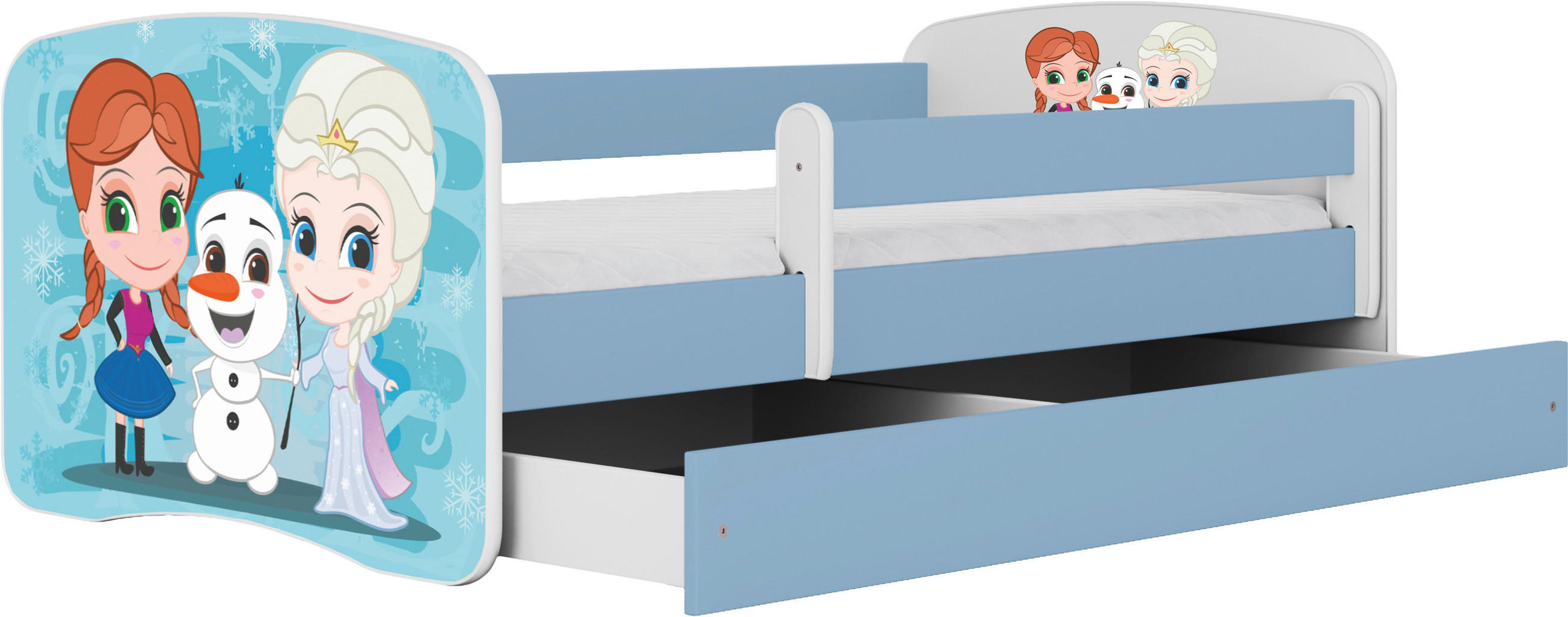 KINDER-/JUNIORBETT 80/160 cm  in Blau, Weiß  - Blau/Birkefarben, MODERN, Holz/Holzwerkstoff (80/160cm) - MID.YOU