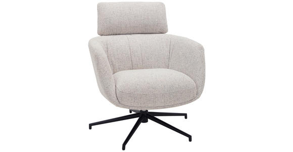 RELAXSESSEL in Metall, Textil Schwarz, Beige  - Beige/Schwarz, Design, Textil/Metall (73/86/83cm) - Dieter Knoll