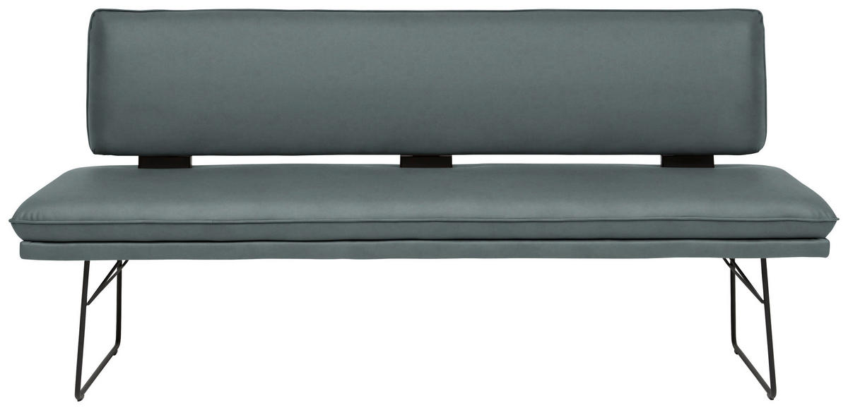 SITZBANK in Metall, Textil Schwarz, Graublau  - Graublau/Schwarz, Design, Textil/Metall (195/91/65cm) - Dieter Knoll