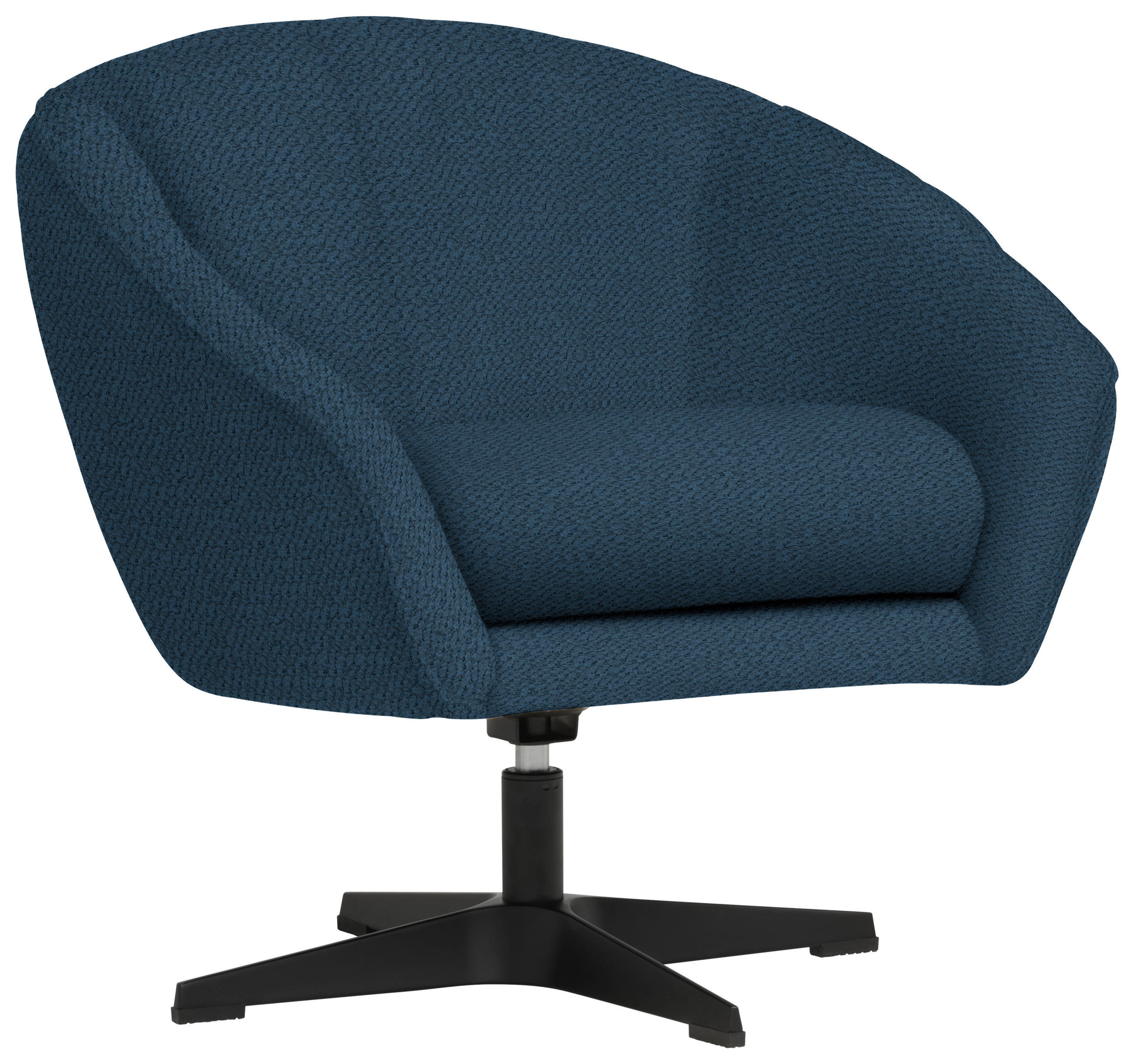 SESSEL in Chenille Blau  - Blau/Schwarz, Design, Textil/Metall (80/78/80cm) - Stylife