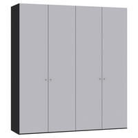 DREHTÜRENSCHRANK  in Schwarz, Hellgrau  - Silberfarben/Hellgrau, Design, Glas/Holzwerkstoff (203/220/59cm) - Jutzler