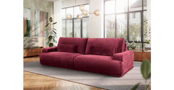 BIGSOFA Chenille Bordeaux  - Bordeaux/Schwarz, KONVENTIONELL, Kunststoff/Textil (282/73/115cm) - Carryhome