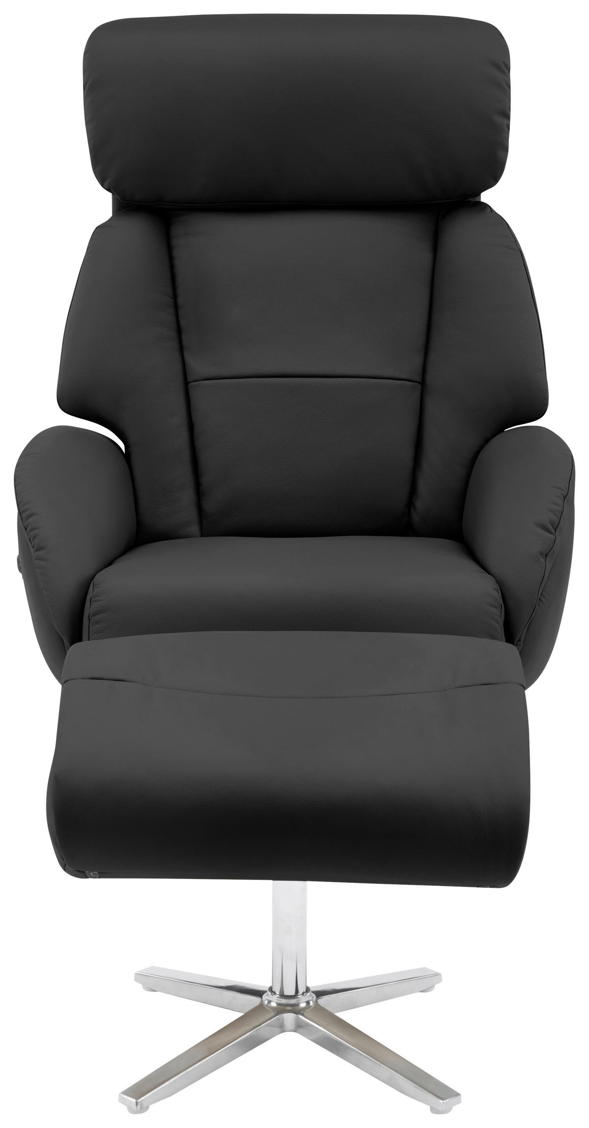 MASÁŽNE KRESLO, textil, koža, čierna - čierna/strieborná, Design, kov/koža (76/107/82cm) - Livetastic