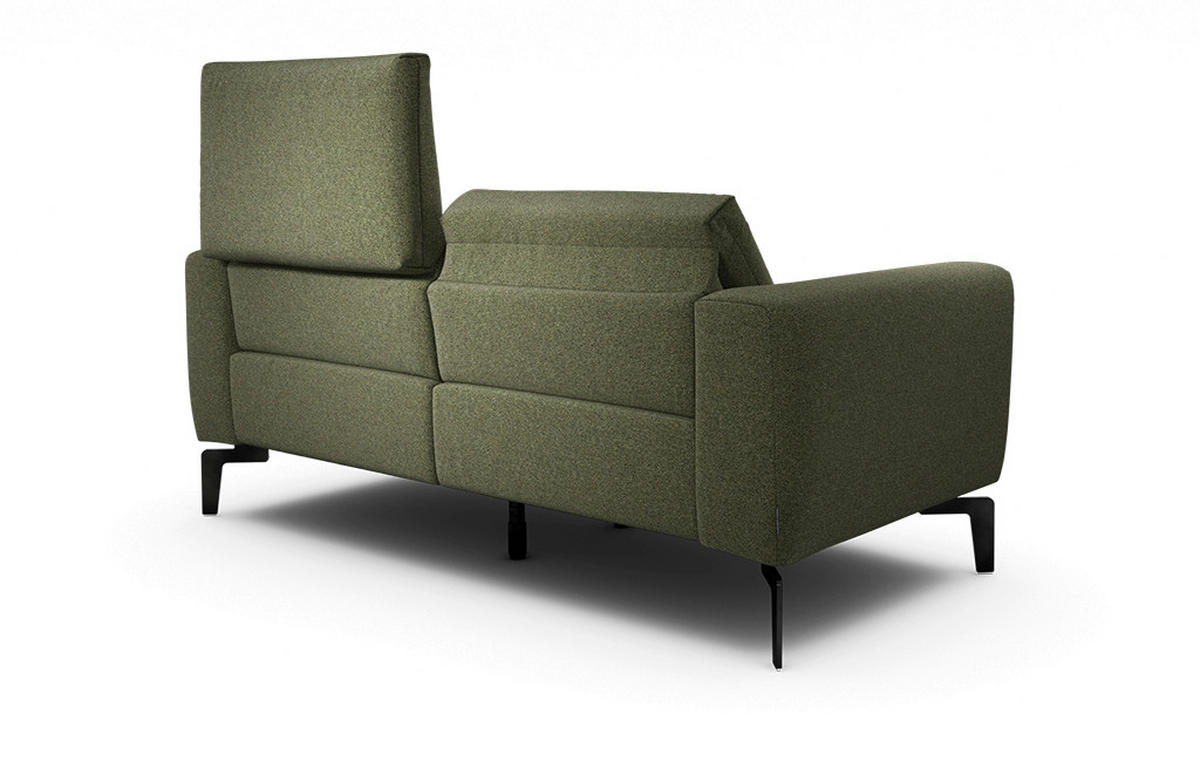 2-SITZER-SOFA Chenille Waldgrün  - Waldgrün/Schwarz, Design, Textil/Metall (180/86/86-94cm) - SENSOO