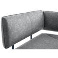 ECKBANK 165/205 cm  in Schwarz, Hellgrau  - Hellgrau/Schwarz, MODERN, Textil/Metall (165/205cm) - Cantus