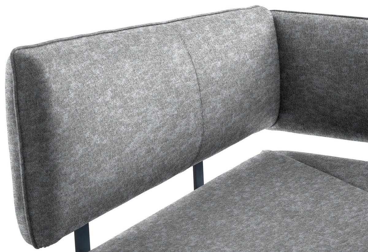 ECKBANK 150/190 cm  in Schwarz, Hellgrau  - Hellgrau/Schwarz, MODERN, Textil/Metall (150/190cm) - Cantus