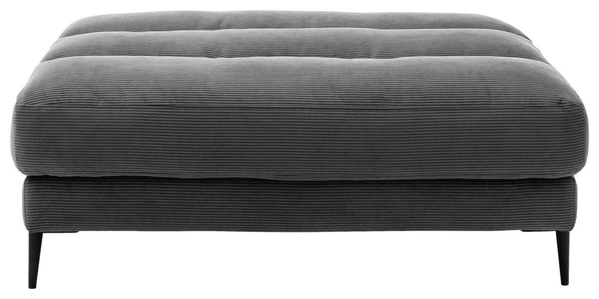 ECKSOFA in Cord Anthrazit  - Anthrazit/Schwarz, Design, Textil/Metall (296/207cm) - Dieter Knoll